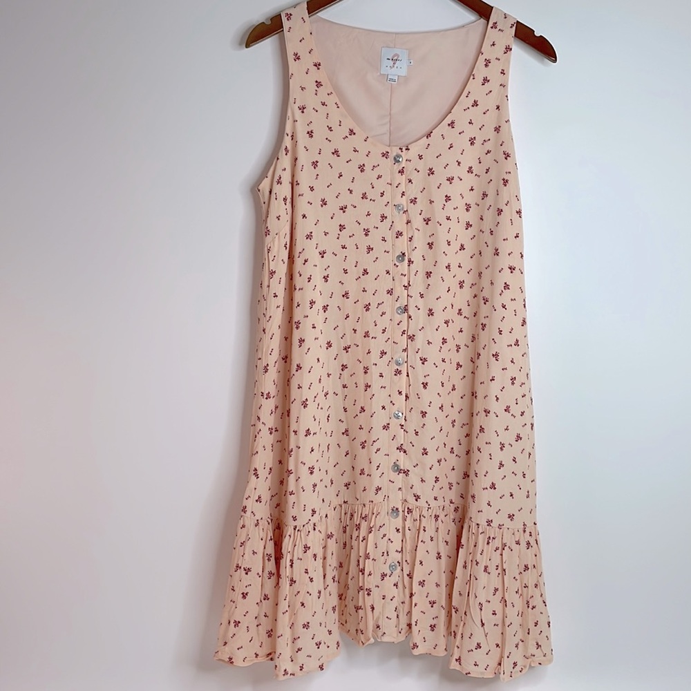 The Nines by Hatch floral button down rayon dress Medium